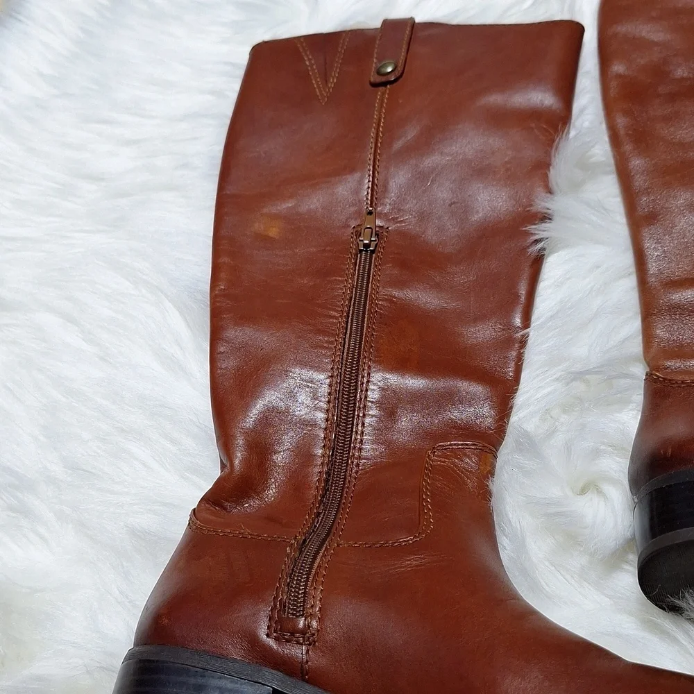 Brown Leather Knee-High Boots INC Size 6